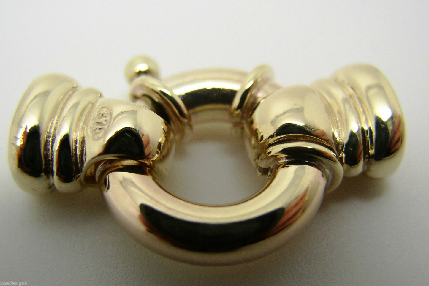 Kaedesigns, New 16mm Genuine 9ct 375 Large Yellow, Rose or White Gold Bolt Ring Clasp With Ends