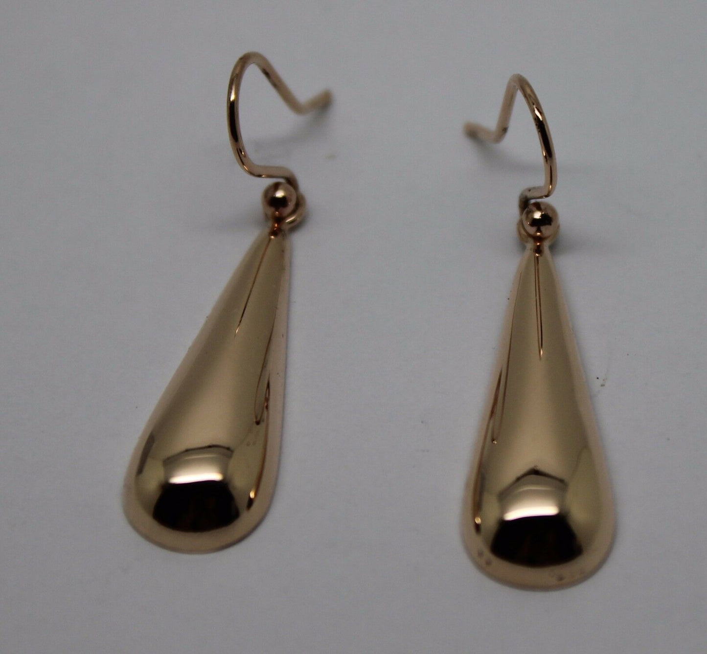 Kaedesigns Genuine 9ct 9kt Solid Yellow, Rose or White Gold Half Teardrop Hook Earrings