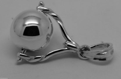 Genuine New Sterling Silver 925 10mm Ball Spinner Pendant