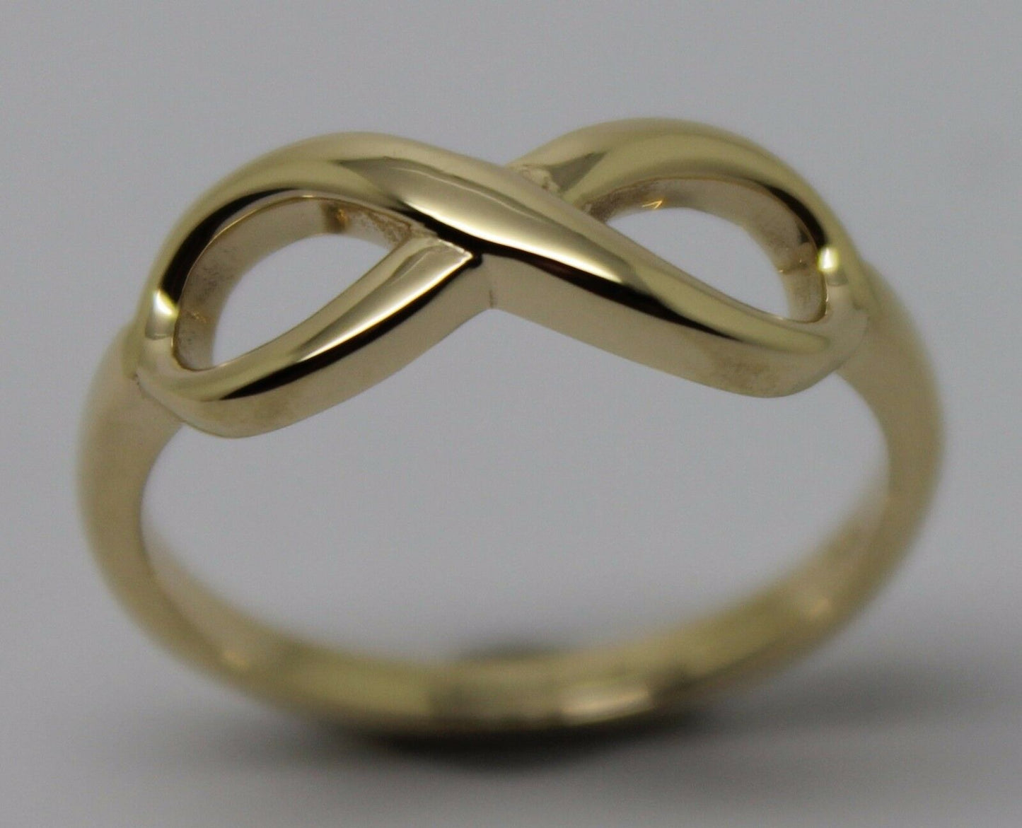 Genuine New 9ct Yellow, Rose or White Gold Solid Infinity Ring Size J