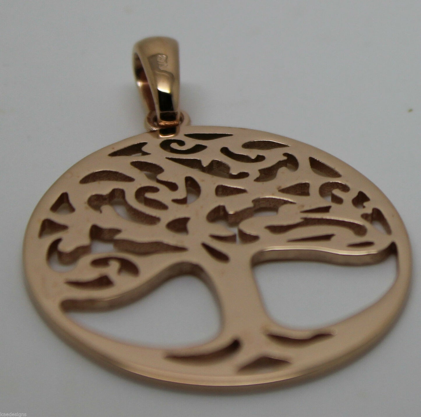 Heavy Solid 9ct Yellow Or Rose Or White Gold Large Tree Of Life Large Pendant