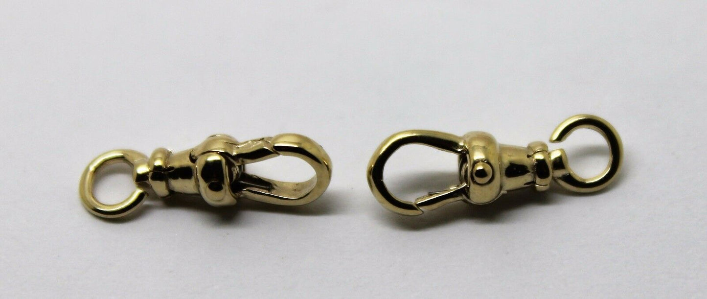 Genuine 9ct Solid 2 X Yellow Gold Albert Swivel Clasp 15mm Size