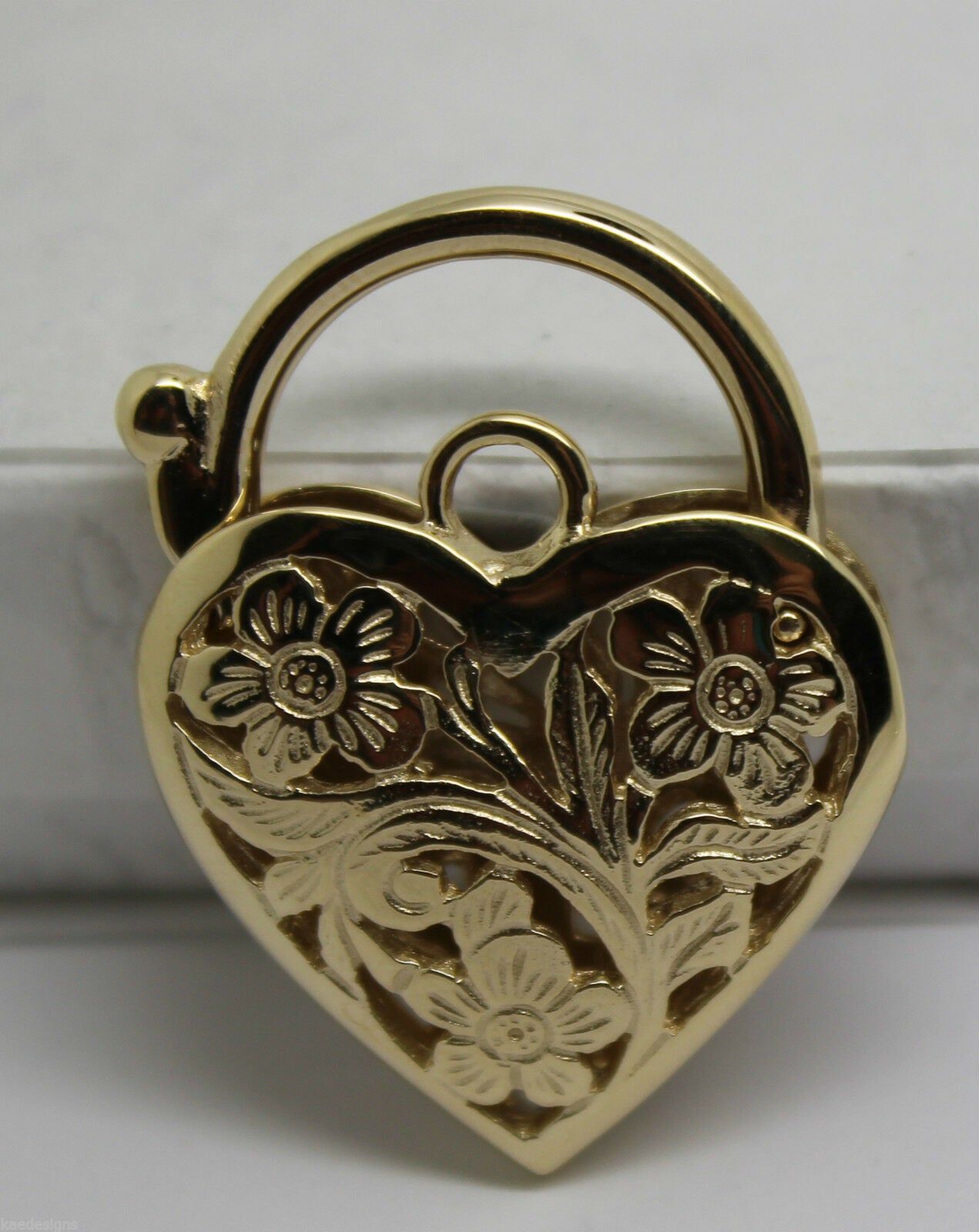 Genuine 9ct Yellow Gold or White Gold or Rose Gold Heavy Large Heart Locket Padlock