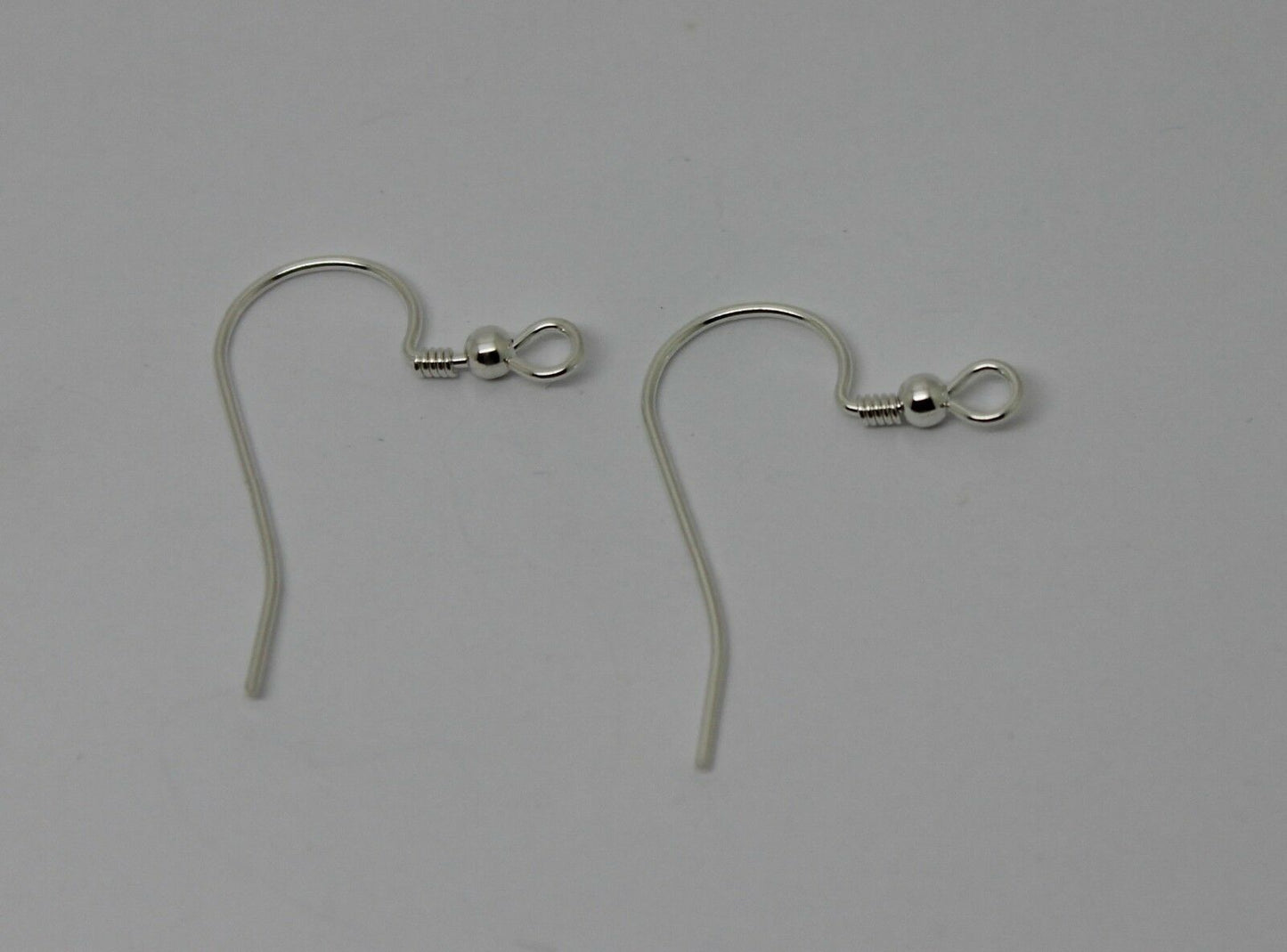 Genuine 925 Sterling Silver Bead & Coil Hooks For Earrings