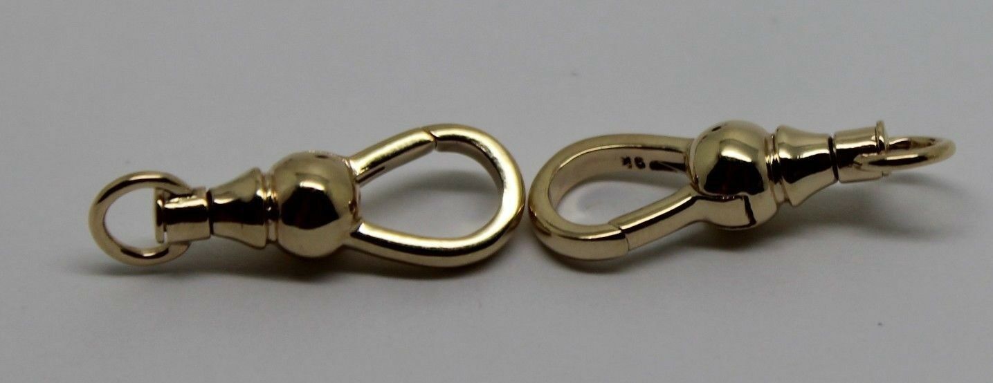 Genuine 9ct 2 X  Yellow Gold Ball Albert Swivel Clasp 19mm Size