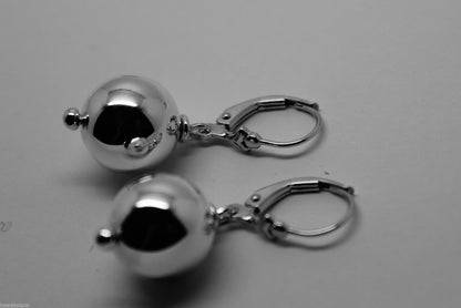 Sterling Silver Ball Earrings 8mm Continental Clip Earrings