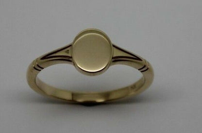 Genuine New Size W Solid New 9ct 9K Yellow, Rose or White Gold Oval Signet Ring