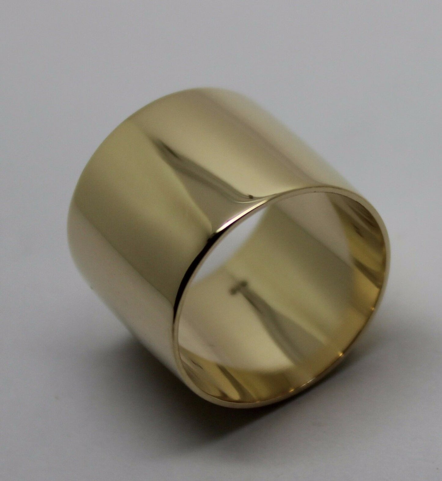 Size L 9ct Yellow, Rose or White Gold Solid Cigar 15mm Extra Wide Band Ring