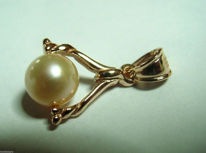 Kaedesigns New 9kt 9ct Yellow, Rose or White Gold 7mm White Pearl Ball Pendant