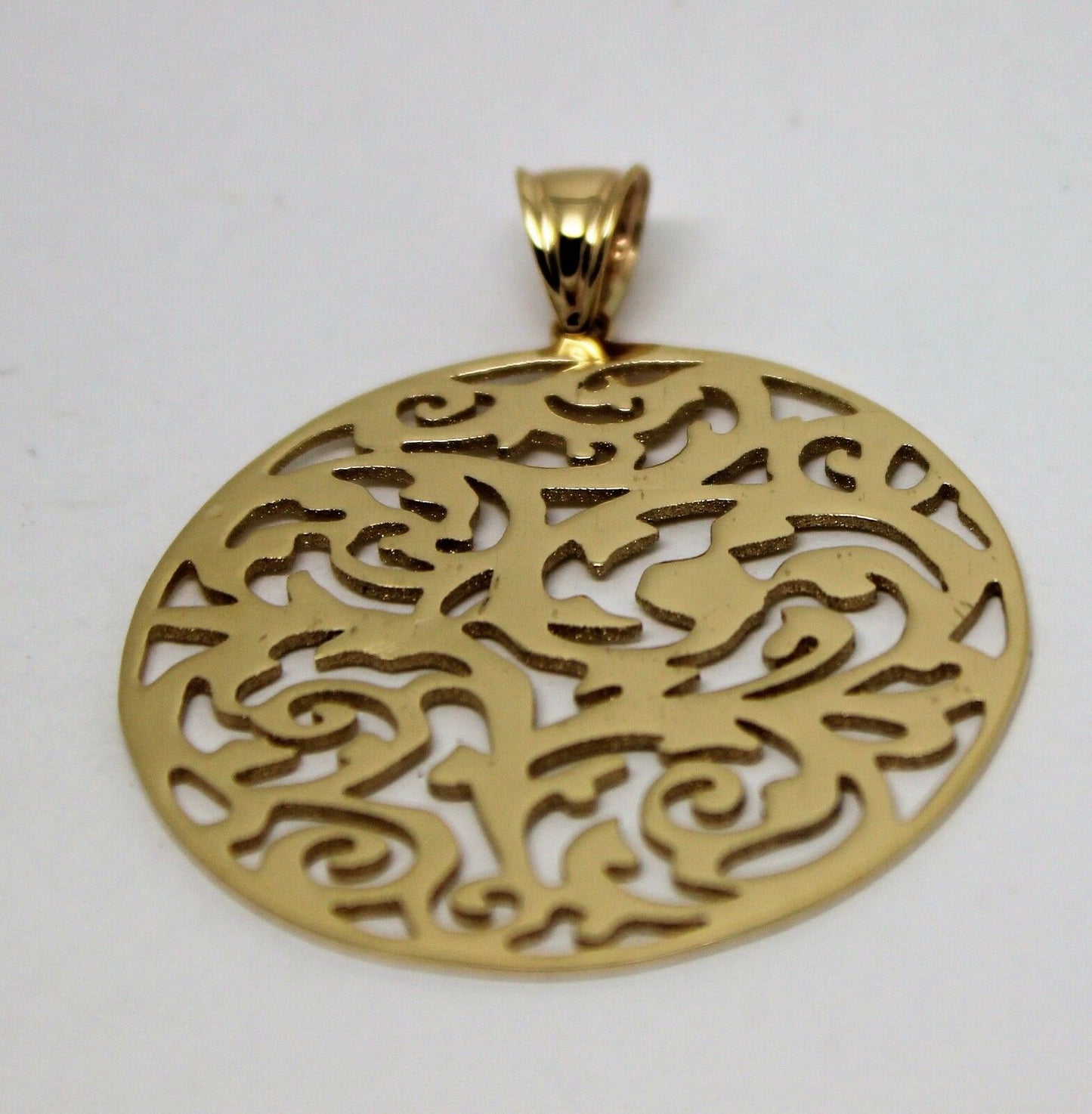 Kaedesigns New Genuine Heavy Solid 9ct 9kt Yellow, Rose or White Gold Round  Filigree Pendant