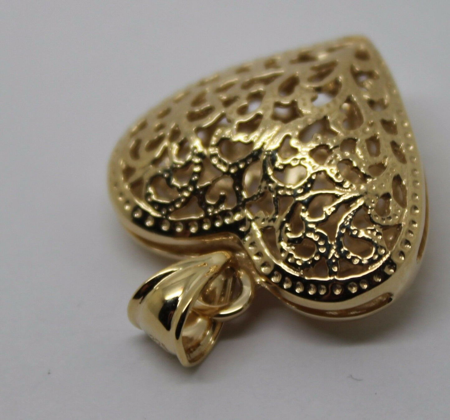 Kaedesigns New Genuine Heavy 9ct Yellow, Rose or White Gold Medium to Large Filigree Heart Pendant