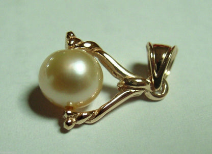 Kaedesigns New 9kt 9ct Yellow, Rose or White Gold 7mm White Pearl Ball Pendant