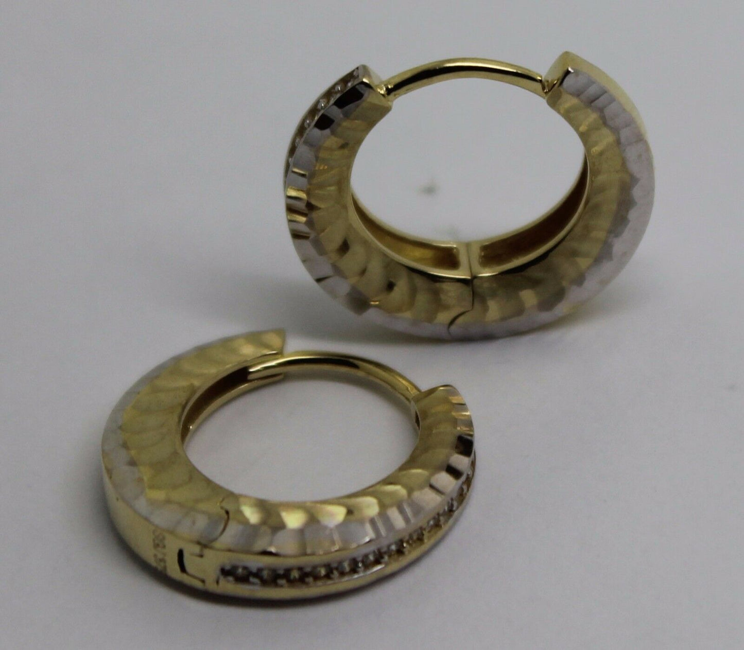 Kaedesigns, Genuine New 9ct Yellow Gold Hoop Cz Earrings