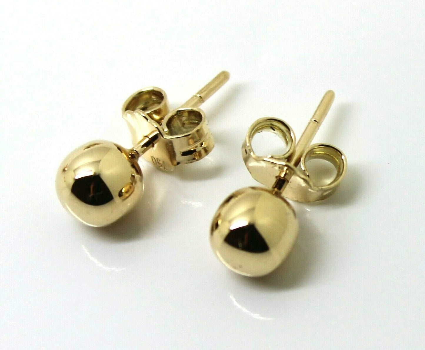 New Genuine 18ct Yellow, Rose or White Gold 6mm Stud Ball Earring