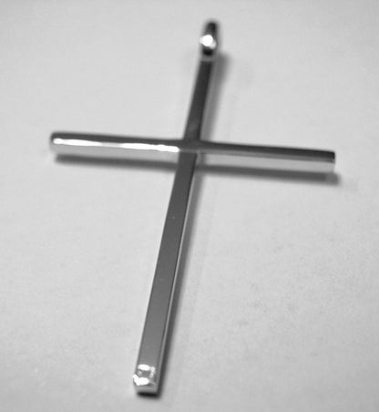 Kaedesigns, Genuine Solid New Sterling Silver Thin Large Plain Cross Pendant