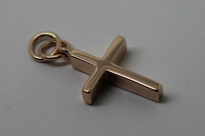 Kaedesigns,Genuine Solid Thin 18ct 750 Yellow, Rose or White Gold Plain Cross Pendant Double Bail