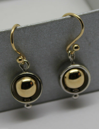 Kaedesigns New 9k 9ct Yellow & White Gold Spinner Belcher Ball Earrings