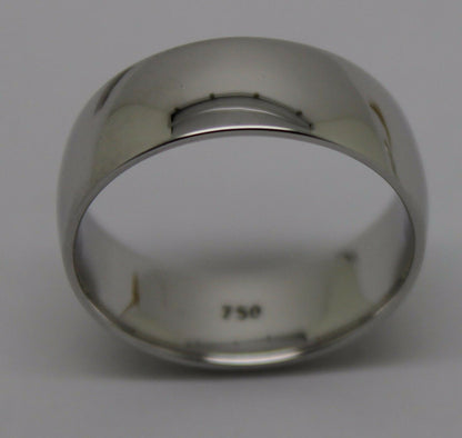 Genuine 18ct Hallmarked 750 Heavy White Gold Full Solid 7mm Wedding Band