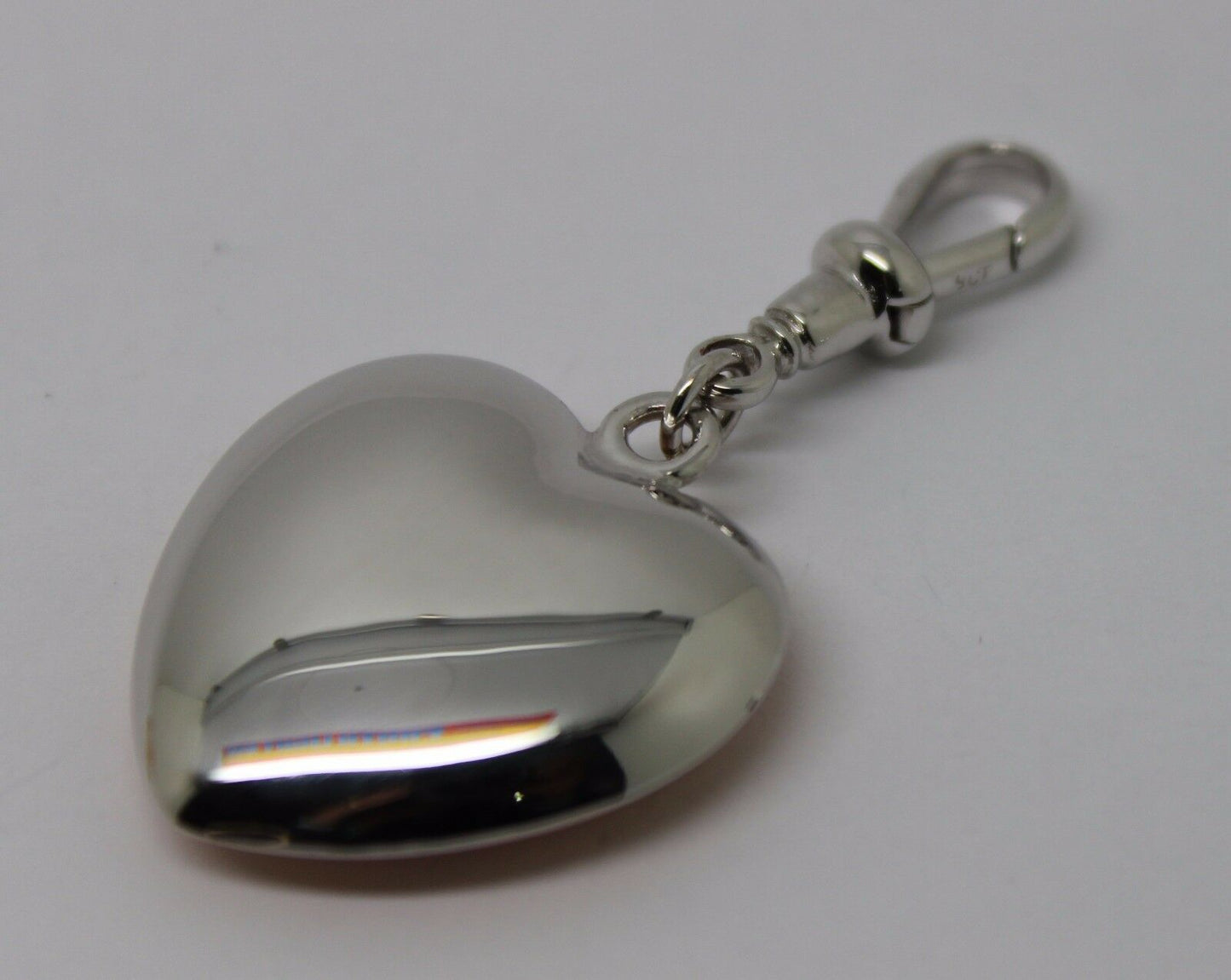 Kaedesigns New 9ct Medium Bubble White Gold Heart Pendant + Swivel Clasp