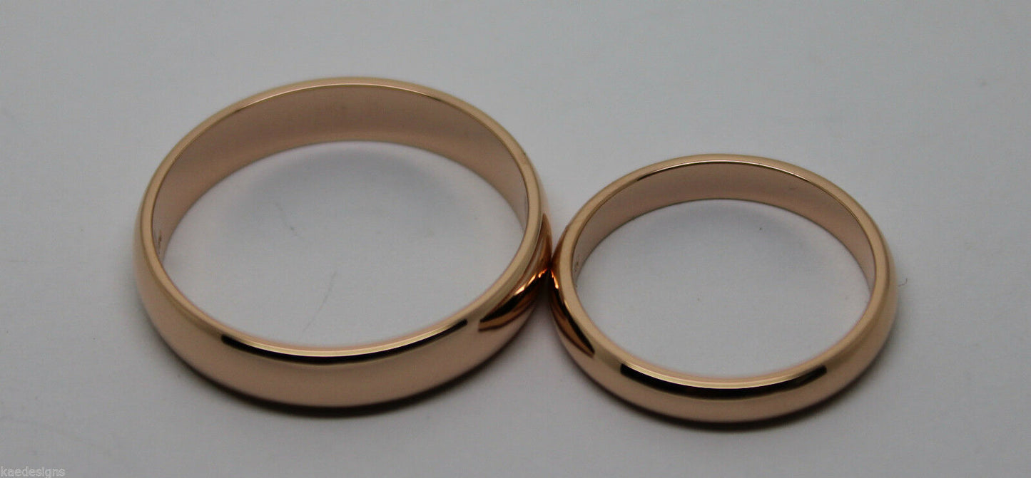 Kaedesigns, 2 Rings X Custom Made Solid 18ct 18kt Rose Gold Wedding Bands