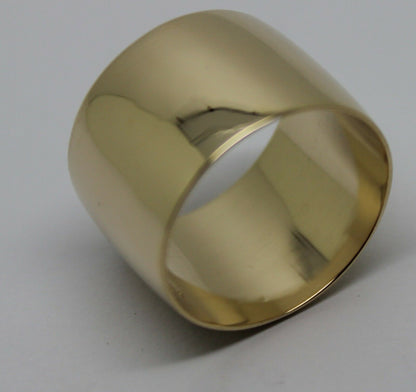 Size R 1/2 Genuine Huge Genuine 9K 9ct Yellow, Rose or White Gold Full Solid 15mm Extra Wide Band Ring