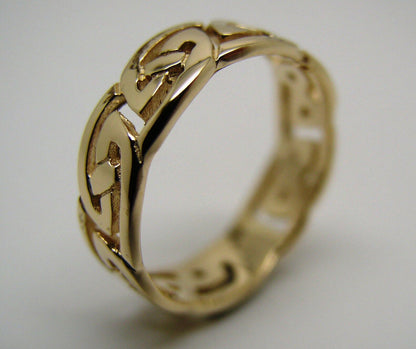 Kaedesigns, New Genuine Size N 9ct 9kt Full Solid Yellow, Rose or White Gold Celtic Weave Ring 274