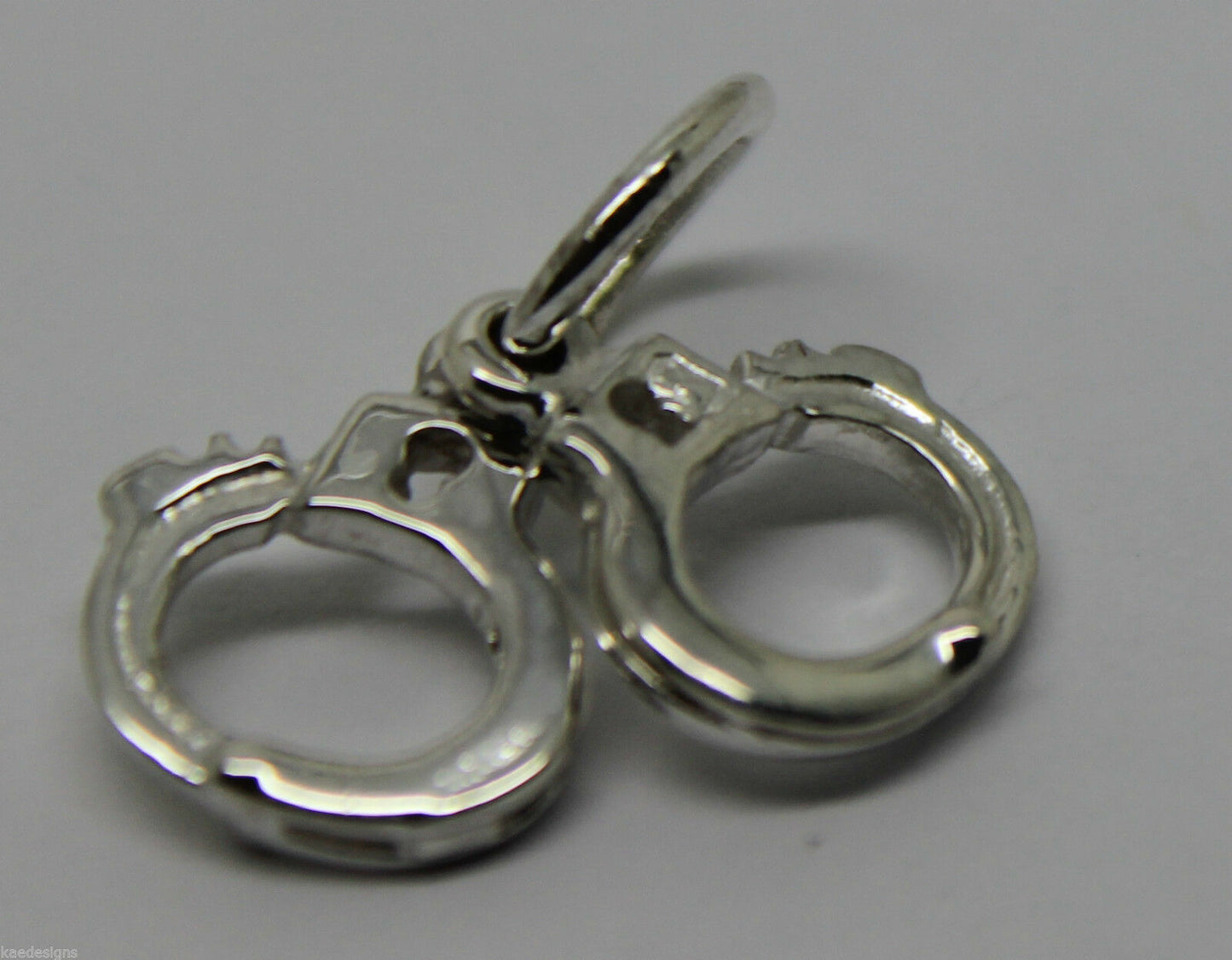 Sterling Silver 925 Hand Cuffs Handcuffs Charm Or Pendant