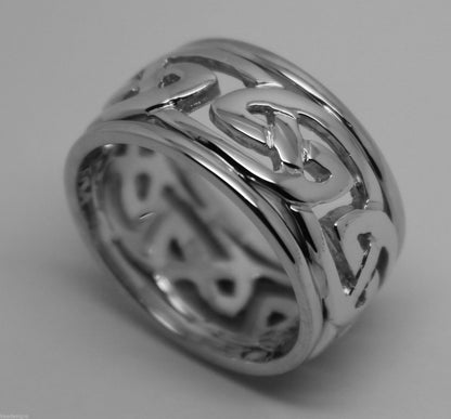 Kaedesigns New Genuine Heavy Solid New 9ct White Gold 12mm Large Celtic Ring