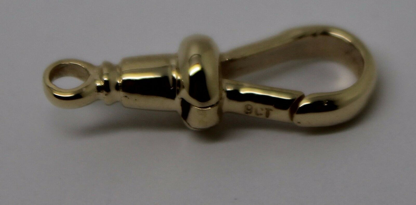 9ct Solid Yellow, Rose or White Gold 375 Albert Swivel Clasp 19mm Size