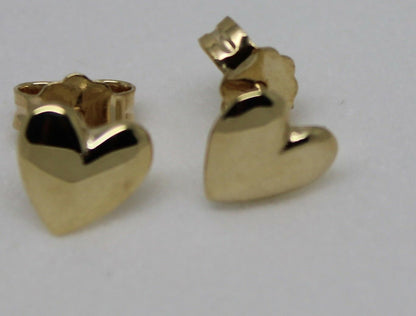 Kaedesigns New 9ct 9Kt Solid Yellow, Rose or White Gold Stud Small Heart Earrings