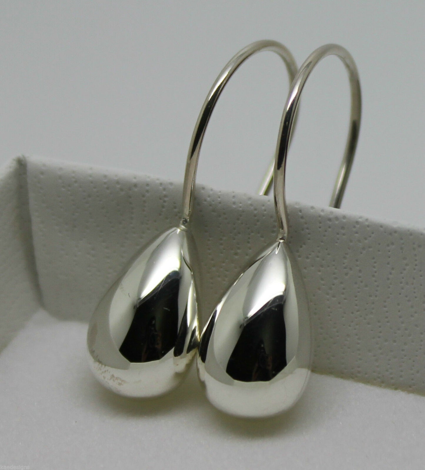 Genuine 925 Sterling Silver Teardrop Tear Drop Hook Earrings