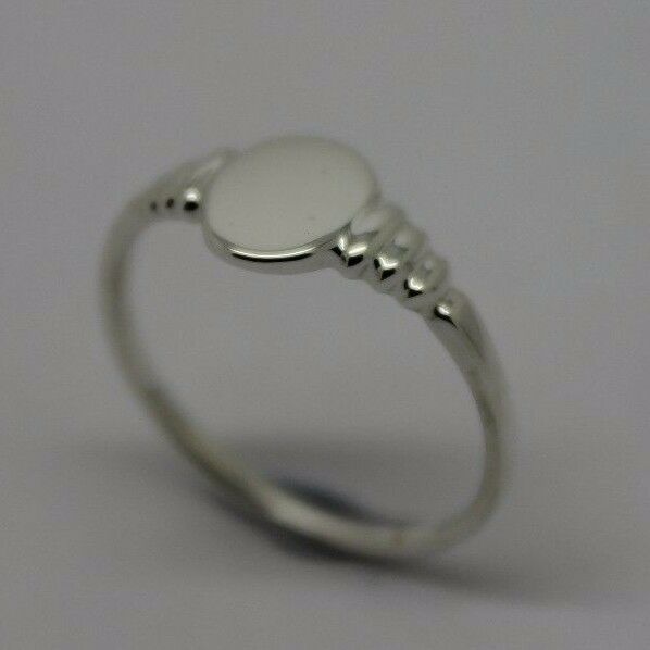 Small New Sterling Silver Oval Signet Ring Size M 1/2