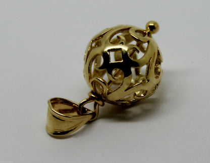 Kaedesigns Genuine 9ct Yellow, Rose or White Gold 14mm Filigree Ball Pendant