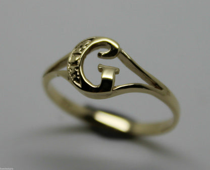 Genuine Delicate 9ct 375 Yellow, Rose or White Gold Initial Ring G