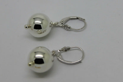 Sterling Silver 925 Ball Earrings 12mm Continental Clip Earrings