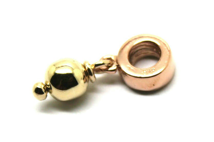 Genuine 9k 9ct Rose & Yellow Gold 6mm Ball Bead For Charm Bracelet