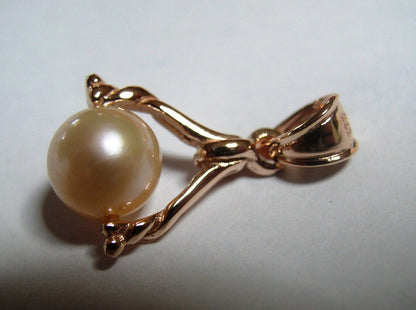 Kaedesigns New 9kt 9ct Yellow, Rose or White Gold 7mm Pink White Pearl Ball Pendant