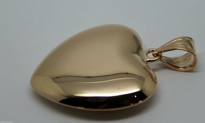 Kaedesigns, Huge Genuine 9ct 9kt Extra Large Bubble Yellow, Rose or White Gold Heart Pendant