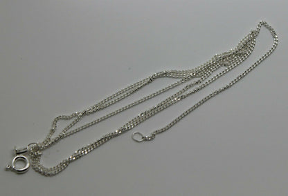 Genuine 925 Sterling Silver Kerb Curb Link Chain Necklace 55cm