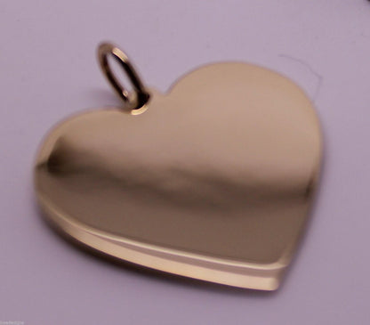 New Genuine 375 9ct Yellow Or Rose Or White Gold Large Heart Shield Pendant