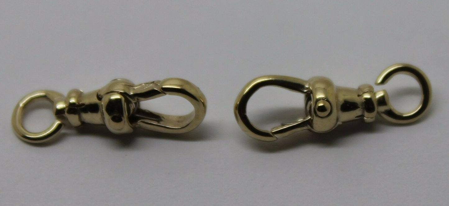 Genuine 9ct Solid 2 X Yellow Gold Albert Swivel Clasp 15mm Size