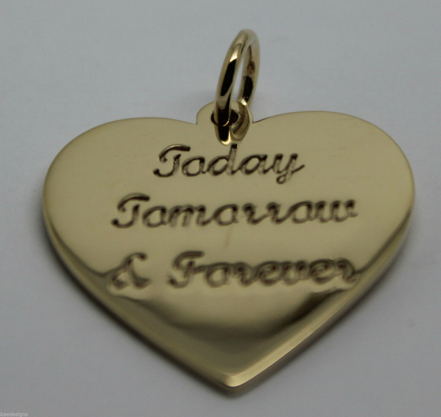 Genuine 9ct 9k Yellow or Rose or White Gold Heart Pendant Engrave your message