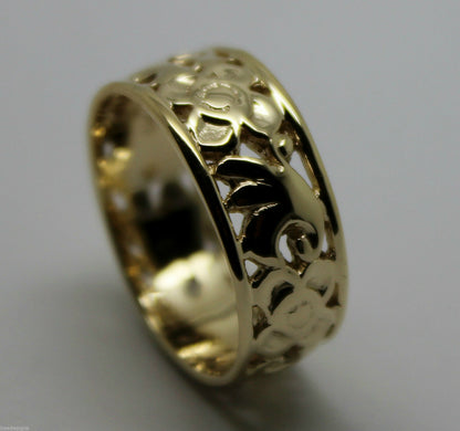 Size M - Kaedesigns, New Genuine  Solid 9ct 9K Yellow, Rose and White Gold Filigree Ring 275A