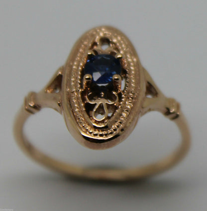 Size Q New Genuine 9ct Yellow, Rose or White Gold Delicate Blue Sapphire Filigree Ring