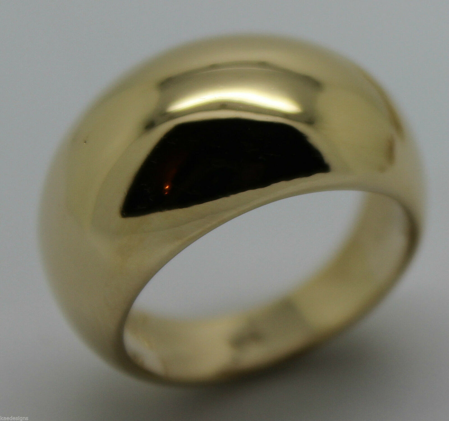 Size R 1/2 - 9 Genuine 9kt 9ct Heavy Yellow, Rose or White Gold Full Solid 10mm Extra Large Dome Ring