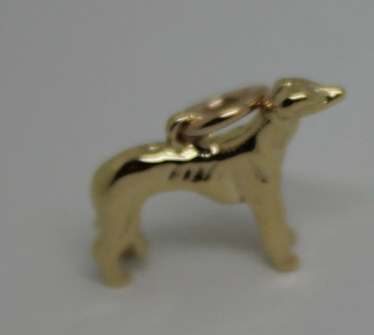 Kaedesigns, 3D 9ct Yellow Or Rose Or White Gold Greyhound Dog Charm Or Pendant