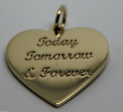 Genuine 9ct 9k Yellow or Rose or White Gold Heart Pendant Engrave your message