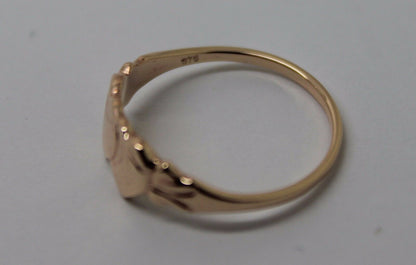 Size M Kaedesigns, Solid New 9ct 9kt Rose Gold Double Heart Signet Ring