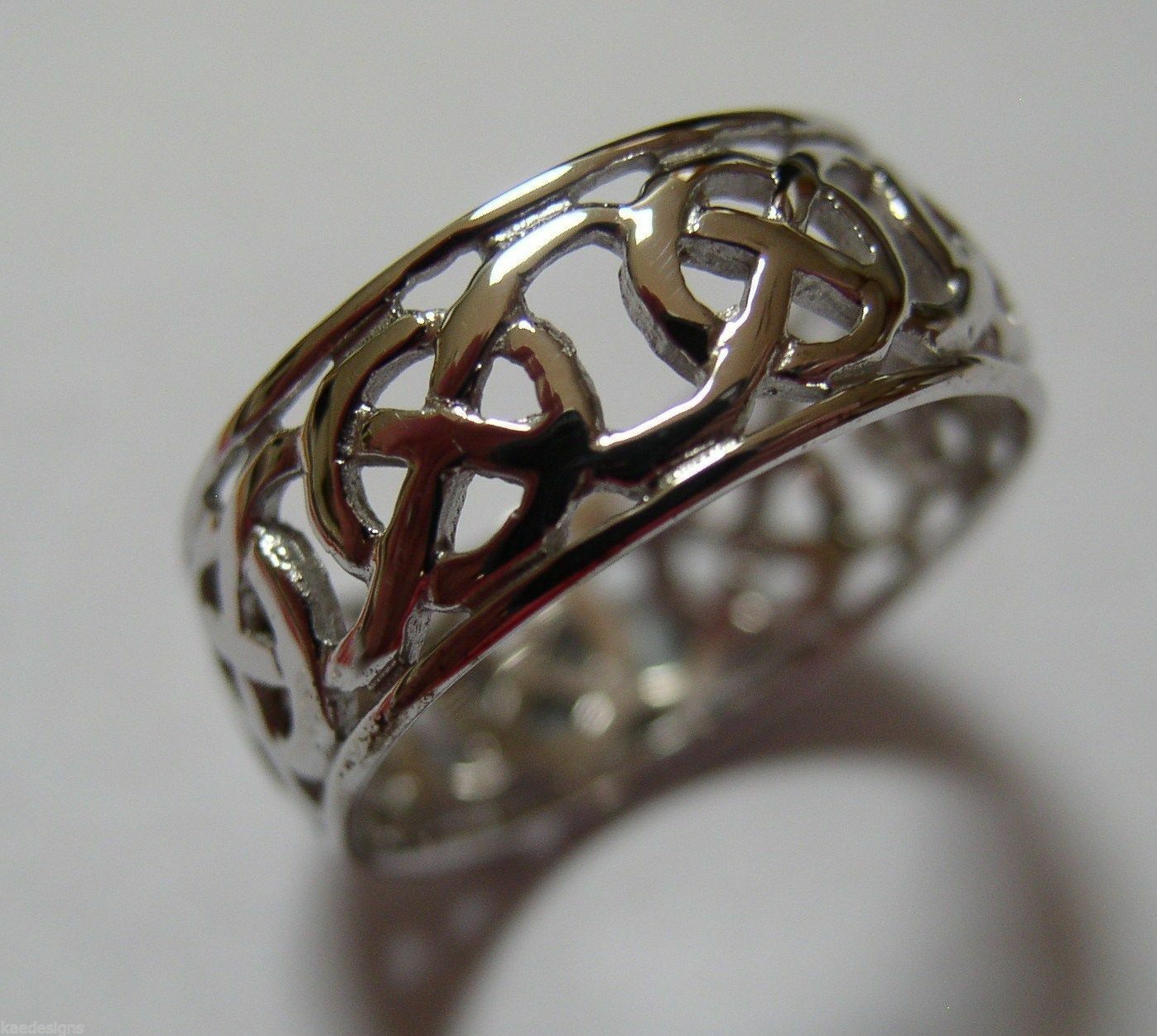 Genuine 9ct 9k Solid Yellow, Rose Or White Gold Large Celtic Ring In Your Size 223