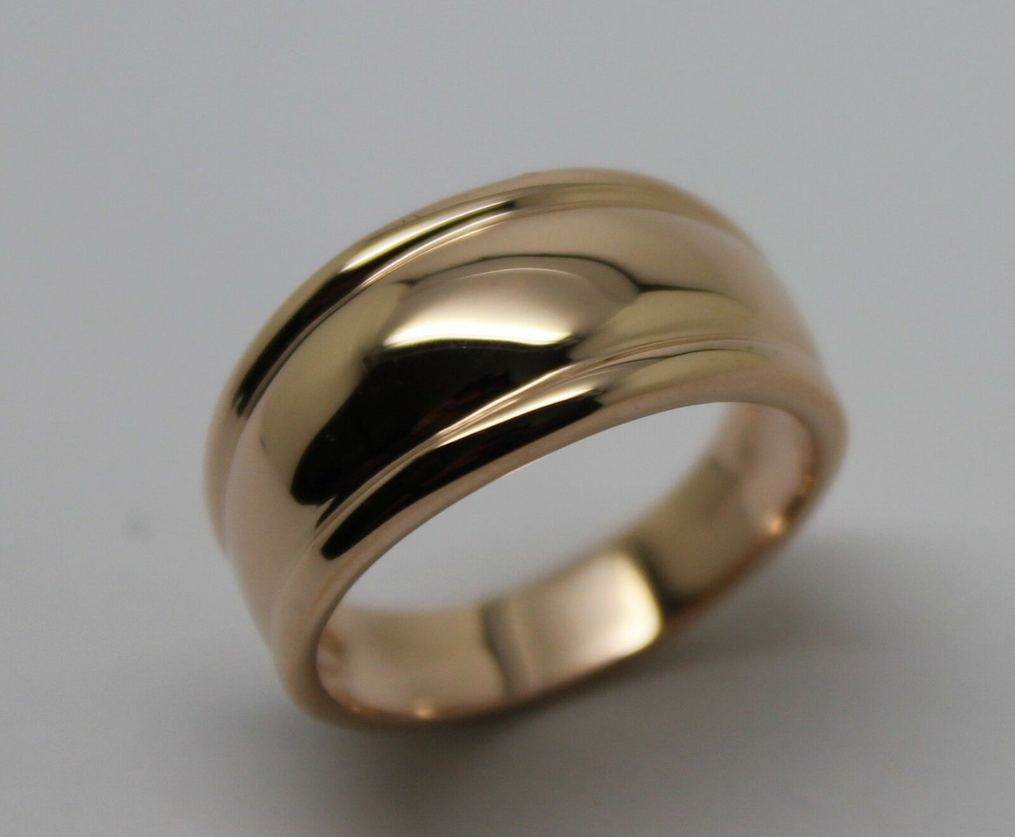 Genuine 9ct 9kt 375 Full Solid Yellow, Rose or White Gold Thick Dome Ring 10mm Wide Size Q / 8